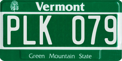 VT license plate PLK079