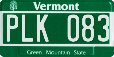 VT license plate PLK083