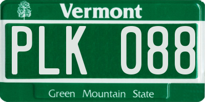 VT license plate PLK088