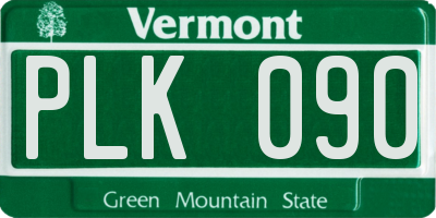VT license plate PLK090