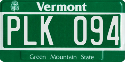 VT license plate PLK094