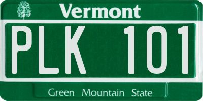 VT license plate PLK101
