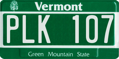 VT license plate PLK107