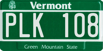 VT license plate PLK108