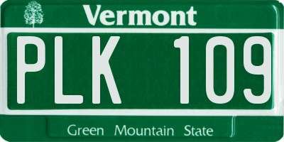 VT license plate PLK109
