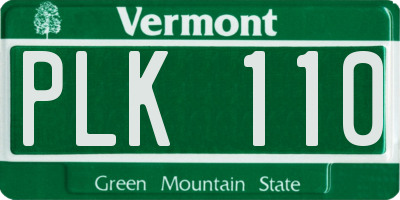VT license plate PLK110