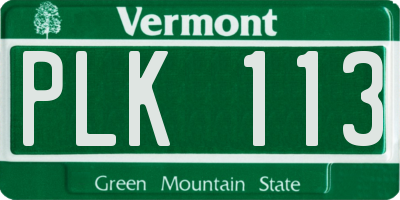 VT license plate PLK113