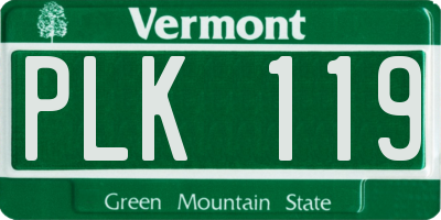 VT license plate PLK119