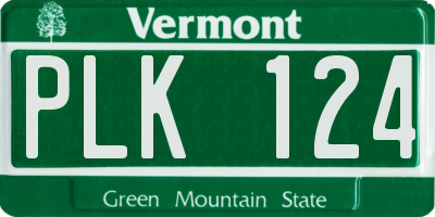 VT license plate PLK124