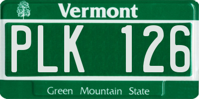 VT license plate PLK126