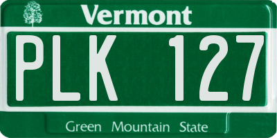 VT license plate PLK127