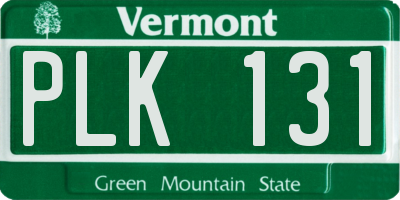 VT license plate PLK131