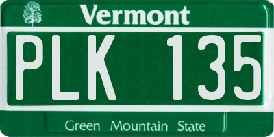VT license plate PLK135