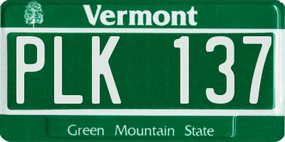VT license plate PLK137
