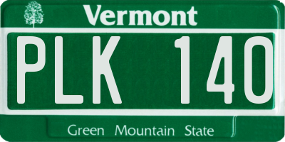 VT license plate PLK140
