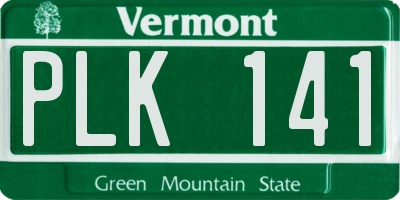 VT license plate PLK141
