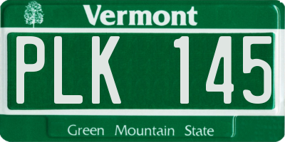 VT license plate PLK145