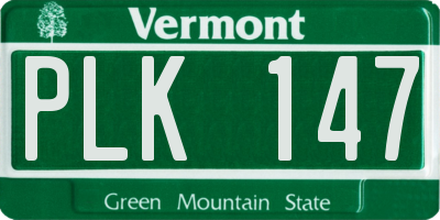 VT license plate PLK147