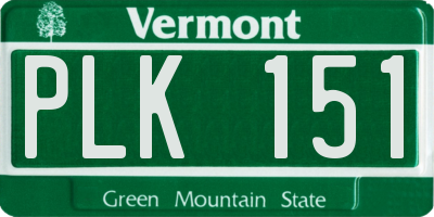 VT license plate PLK151