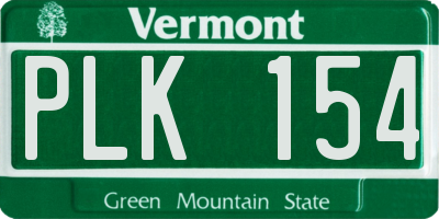 VT license plate PLK154