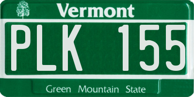 VT license plate PLK155
