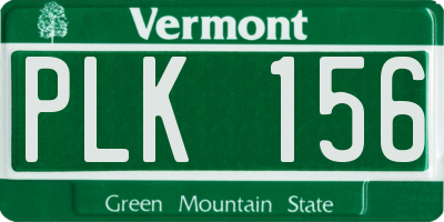 VT license plate PLK156