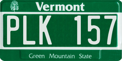 VT license plate PLK157