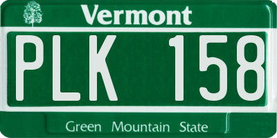 VT license plate PLK158