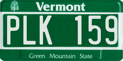 VT license plate PLK159