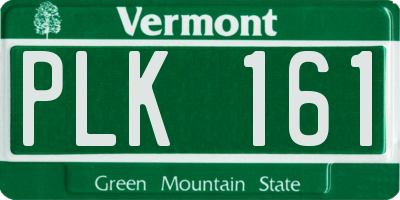 VT license plate PLK161