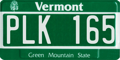 VT license plate PLK165