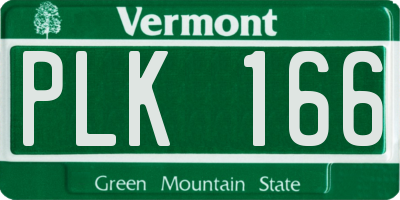 VT license plate PLK166