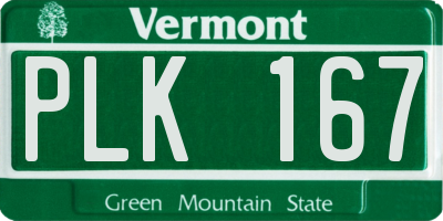 VT license plate PLK167