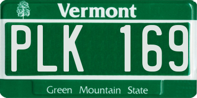 VT license plate PLK169