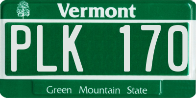 VT license plate PLK170