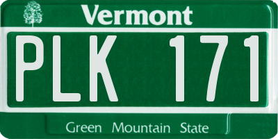 VT license plate PLK171