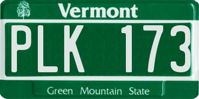 VT license plate PLK173