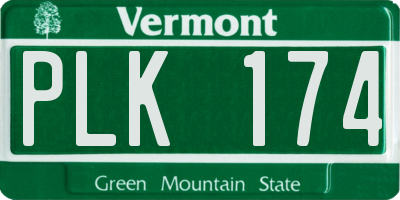 VT license plate PLK174