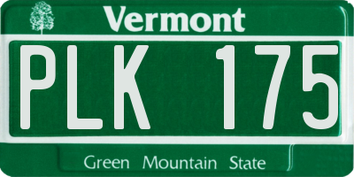 VT license plate PLK175