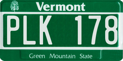 VT license plate PLK178