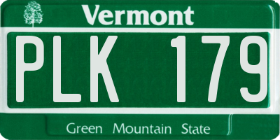 VT license plate PLK179