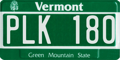 VT license plate PLK180