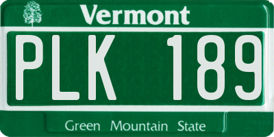 VT license plate PLK189