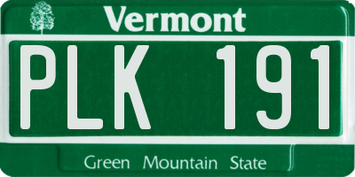 VT license plate PLK191