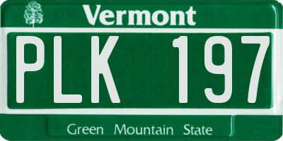 VT license plate PLK197