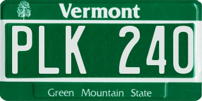VT license plate PLK240