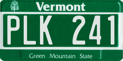 VT license plate PLK241
