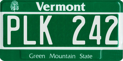 VT license plate PLK242