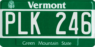 VT license plate PLK246