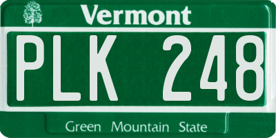 VT license plate PLK248